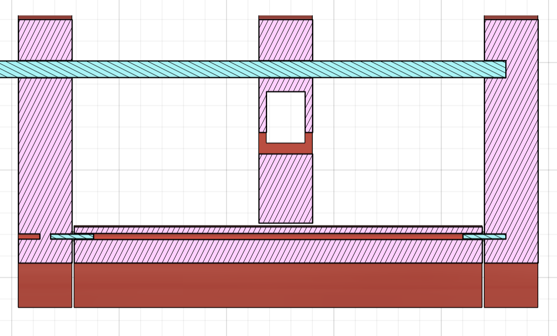 Section view of the aileron assembly